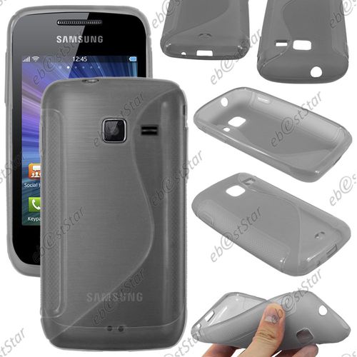 Ebeststar ®  Coque S-Line Silicone Gel Motif Vague Housse Etui Protection Souple Pour Samsung Wave Y S5380 + Film, Couleur Gris