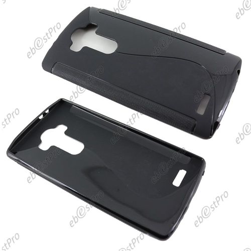 Ebeststar ® 1 Verre Trempé + Etui Housse Coque S-Line Silicone Protection En Gel Pour Lg G4 H815, G4 Dual-Lte, Couleur Noir