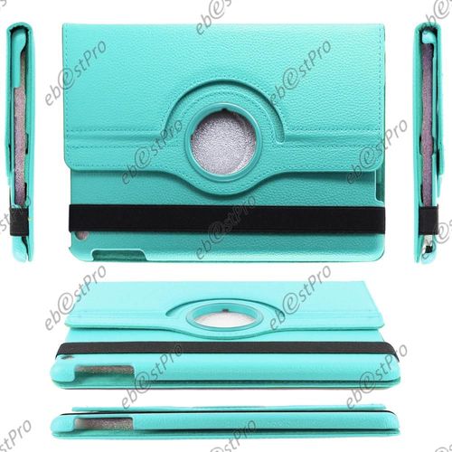 Ebeststar ® 1 Verre Trempé + Coque Etui Pu Cuir Housse Rotative Support À Rotation 360° Pour Apple Ipad Air, Ipad 5, Ipad Air Wi-Fi, 3g, Couleur Bleu