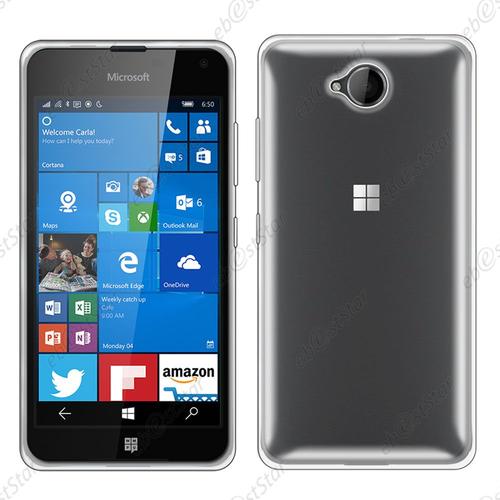 Ebeststar ® 1 Verre Trempé + Housse Coque Protection Silicone Gel Ultra Fine 0,5mm Etui Souple Pour Microsoft Lumia 650, Couleur Transparent