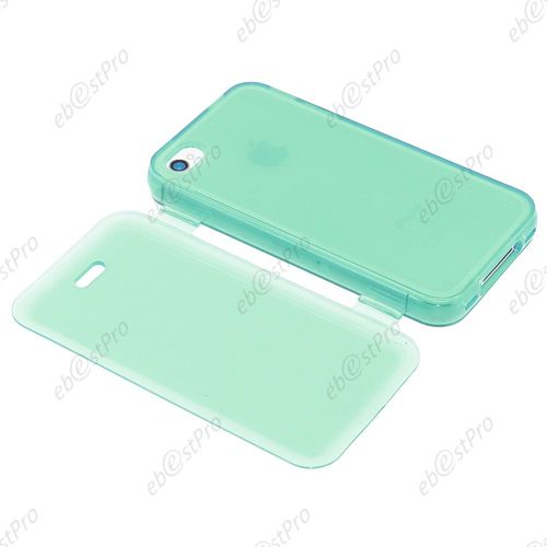 Ebeststar ® 1 Verre Trempé +  Etui Portefeuille Rabattable Livre Housse Coque Silicone Gel Pour Apple Iphone 4s, 4, Couleur Bleu