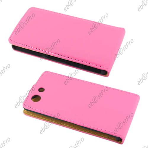 Ebeststar ® 1 Verre Trempé + Etui Pu Cuir Rabattable Housse Coque Ultra Slim Pour Sony Xperia Z3 Compact, Couleur Rose