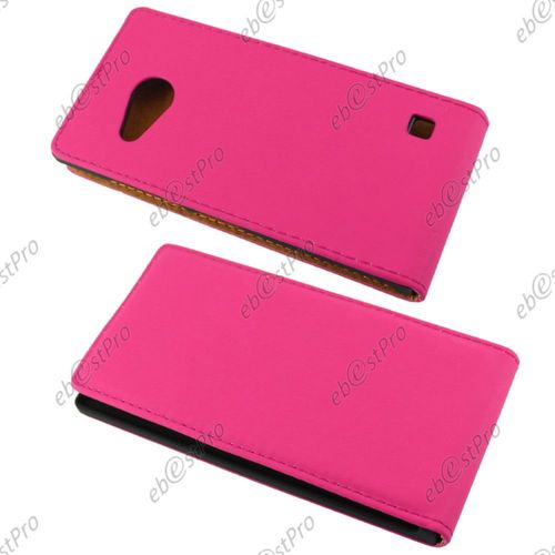 Ebeststar ® 1 Verre Trempé + Etui Pu Cuir Rabattable Housse Coque Ultra Slim Pour Nokia Lumia 735 730 Dual, Couleur Rose