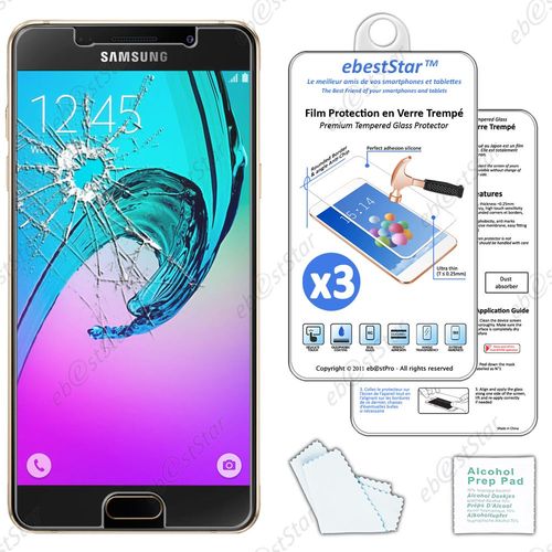 Ebeststar ® Pour Samsung Galaxy A3 2016 A310f - Lot X3 Film Protection Écran Verre Trempé Anti Casse Anti-Rayures
