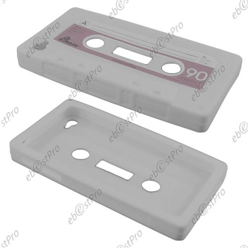 Ebeststar ® 1 Verre Trempé + Etui Housse Coque Cassettesilicone Protection En Gel Pour Apple Iphone 4s, 4, Couleur Gris