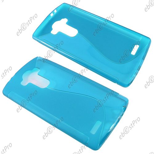 Ebeststar ® 1 Verre Trempé + Etui Housse Coque S-Line Silicone Protection En Gel Pour Lg G4 H815, G4 Dual-Lte, Couleur Bleu
