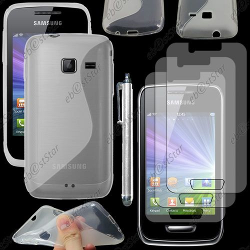 Ebeststar ® Pour Samsung Wave Y S5380 - Housse Etui Coque Silicone Gel Motif S-Line Protection Souple + Stylet + 3 Film Écran, Couleur Transparent