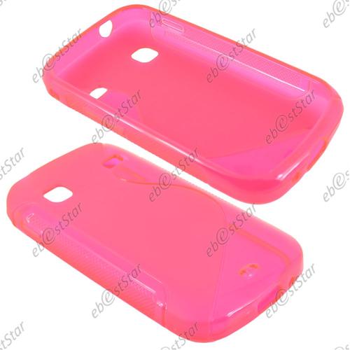 Ebeststar ® Film + Etui Housse Coque S-Line Silicone Protection En Gel Pour Samsung Galaxy Gio S5660, Couleur Rose