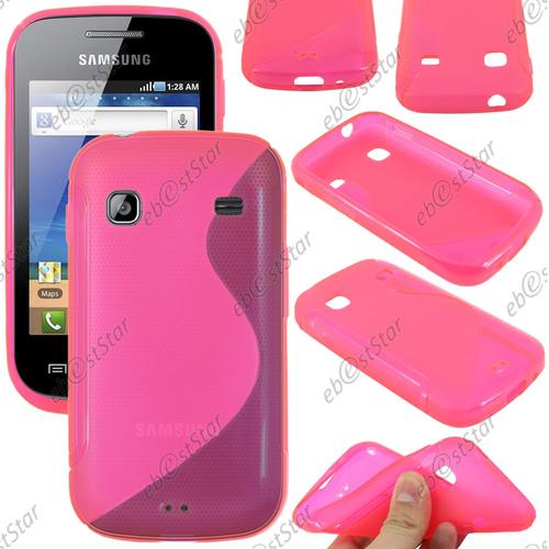 Ebeststar ®  Coque S-Line Silicone Gel Motif Vague Housse Etui Protection Souple Pour Samsung Galaxy Gio S5660 + Film, Couleur Rose