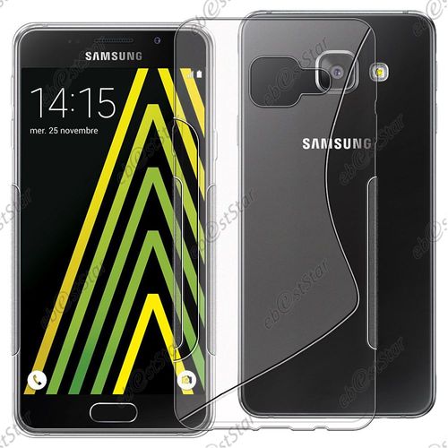 Ebeststar ® Pour Samsung Galaxy A5 2016 A510f - Housse Etui Coque Silicone Gel Motif S-Line Protection Souple + Film, Couleur Transparent