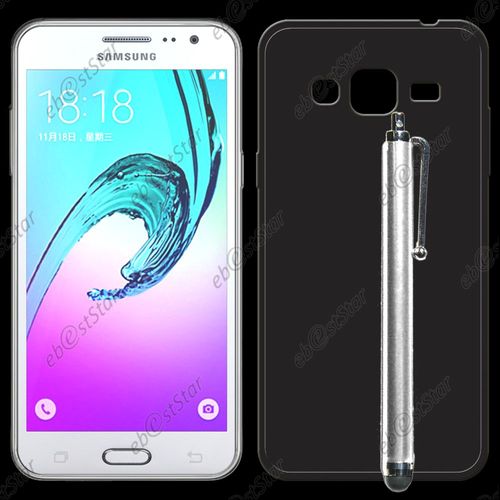 Ebeststar ® Pour Samsung Galaxy J3 2016 Sm-J320f - Housse Etui Coque Silicone Gel Souple Ultra Fine 0,5mm Et Invisible + Stylet, Couleur Transparent