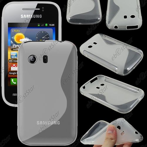 Ebeststar ®  Coque S-Line Silicone Gel Motif Vague Housse Etui Protection Souple Pour Samsung Galaxy Y S5360 + Film, Couleur Transparent