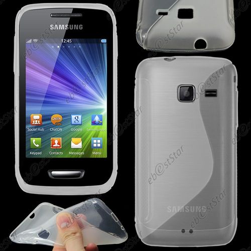 Ebeststar ® Pour Samsung Wave Y S5380 - Housse Etui Coque Silicone Gel Motif S-Line Protection Souple + Film, Couleur Transparent