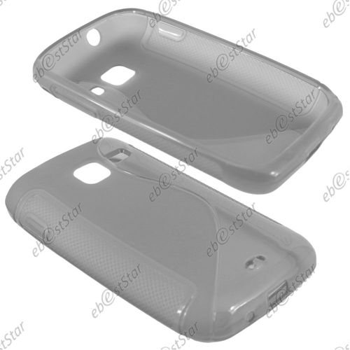 Ebeststar ® Film + Etui Housse Coque S-Line Silicone Protection En Gel Pour Samsung Wave Y S5380, Couleur Gris