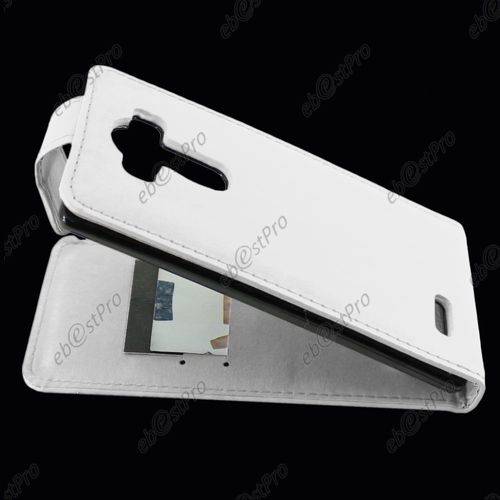 Ebeststar ®  Housse Simili Cuir À Clapet Coque Etui Pour Lg G4 H815, G4 Dual-Lte + 1 Verre Trempé, Couleur Blanc