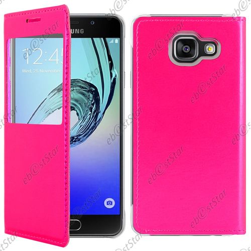 Ebeststar ® Pour Samsung Galaxy A5 2016 A510f - Housse Coque Etui Style View Portefeuille + Film, Couleur Rose