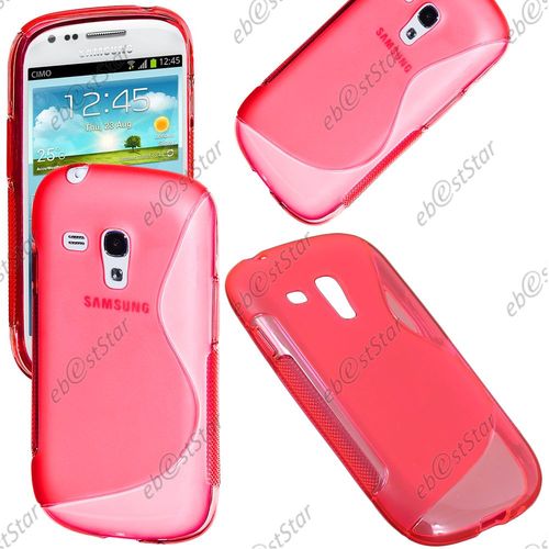 Ebeststar ® Pour Samsung Galaxy S3 Mini Gt-I8190, I8190n - Housse Etui Coque Silicone Gel Motif S-Line Protection Souple + Film, Couleur Rose