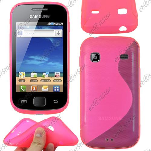 Ebeststar ® Pour Samsung Galaxy Gio S5660 - Housse Etui Coque Silicone Gel Motif S-Line Protection Souple + Film, Couleur Rose