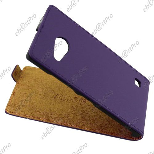 Ebeststar ®  Etui En Pu Cuir Clapet Ultra Fine Housse Coque Pour Nokia Lumia 735 730 Dual + 1 Verre Trempé, Couleur Violet