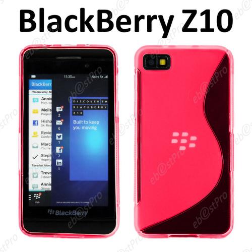 Ebeststar ® Film + Etui Housse Coque S-Line Silicone Protection En Gel Pour Blackberry Z10, Couleur Rose