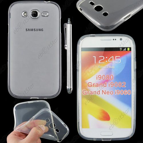 Ebeststar ® Pour Samsung Galaxy Grand Plus Gt-I9060i, Grand Lite - Housse Etui Coque Silicone Gel Souple Ultra Fine 0,5mm Et Invisible + Stylet, Couleur Transparent