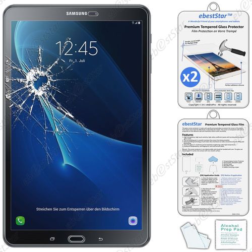 Ebeststar ® Pour Samsung Galaxy Tab A 2016 10.1 T580 T585 - Lot X2 Film Protection Écran Verre Trempé Anti Casse Anti-Rayures