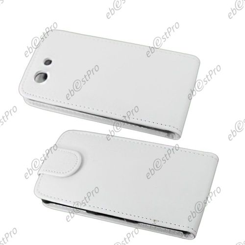 Ebeststar ® 1 Verre Trempé + Coque Housse Etui Simili Cuir Rabattable Pour Sony Xperia Z3 Compact, Couleur Blanc