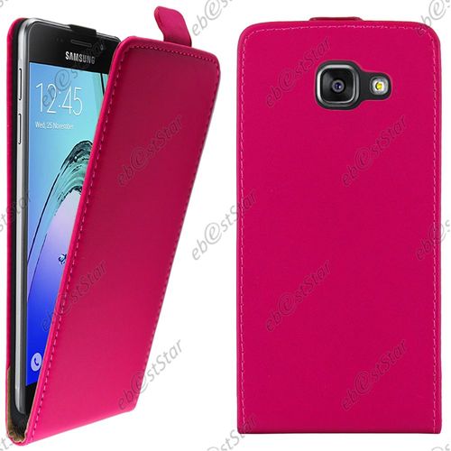 Ebeststar ® Pour Samsung Galaxy A5 2016 A510f - Housse Coque Etui En Pu Cuir À Rabat Ultra Fine (Slim Case) + Film, Couleur Rose