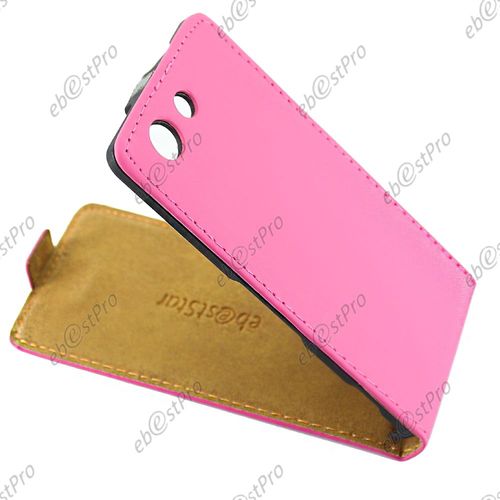 Ebeststar ®  Etui En Pu Cuir Clapet Ultra Fine Housse Coque Pour Sony Xperia Z3 Compact + 1 Verre Trempé, Couleur Rose