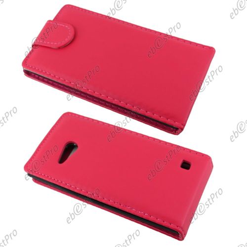 Ebeststar ® 1 Verre Trempé + Coque Housse Etui Simili Cuir Rabattable Pour Nokia Lumia 735 730 Dual, Couleur Rose