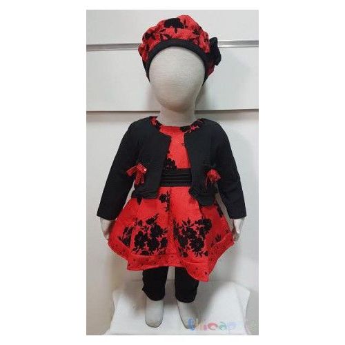 Ensemble Vêtement Chicaprie Polyester 3 Mois Rouge