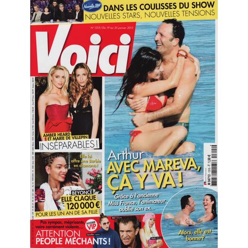 Voici / 19-01-2013 N°1315 : Amber Heard / Marie De Villepin (2p) - Justin Bieber (1,5p)