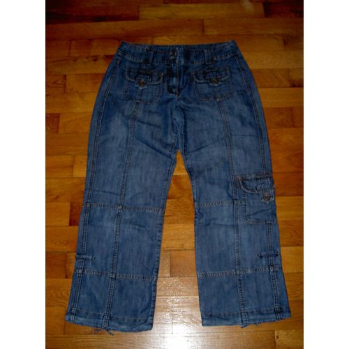 Pantacourt Type Jean Bleu Coupe Droite Camaïeu Taille 14 Ans 