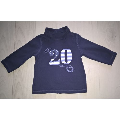 Sous-Pull Vertbaudet Garçon Coton 6 Mois Bleu Marine