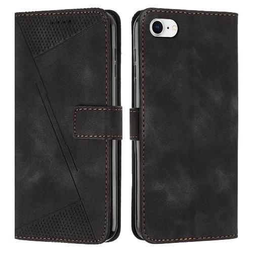 Compatible Avec L'étui De Portefeuille Iphone7/Iphone8 Couverture Antichoc Insertion De Carte Boucle Latérale Protection Complète Cuir Pu - Noir