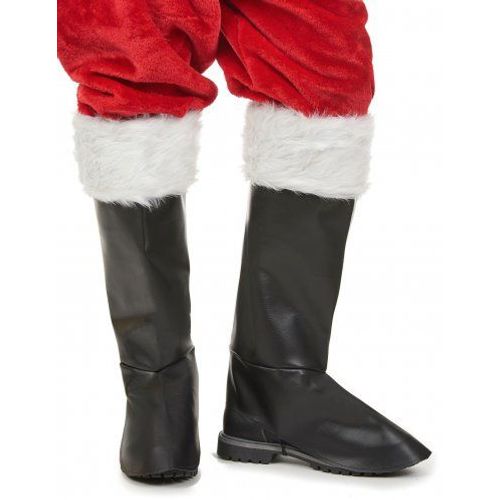 Sur-Bottes Luxe Noires Avec Fourrure Père Noël Adulte,