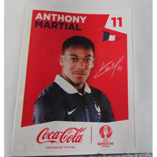 Sticker Exclusif Equipe De France Pour L'album Uefa Euro 2016 - Coca-Cola - Anthony Martial N°11