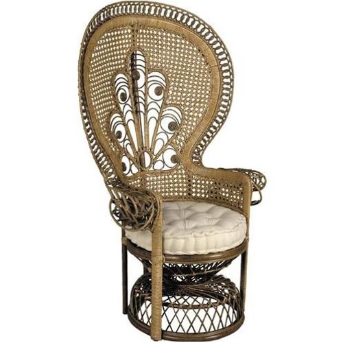 Fauteuil En Rotin Teinté Marron Emmanuelle