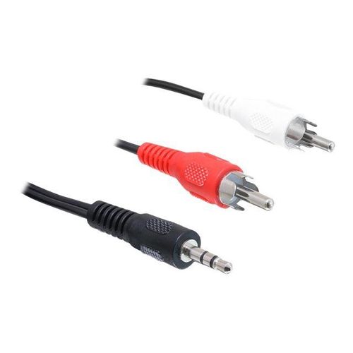 Delock - Câble audio - RCA x 2 mâle pour mini-phone stereo 3.5 mm mâle - 1.5 m - noir
