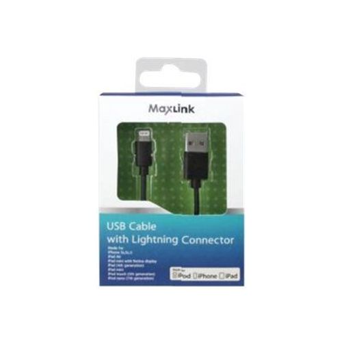 Maxlink - Câble Lightning - Lightning mâle pour USB mâle - 1 m - noir