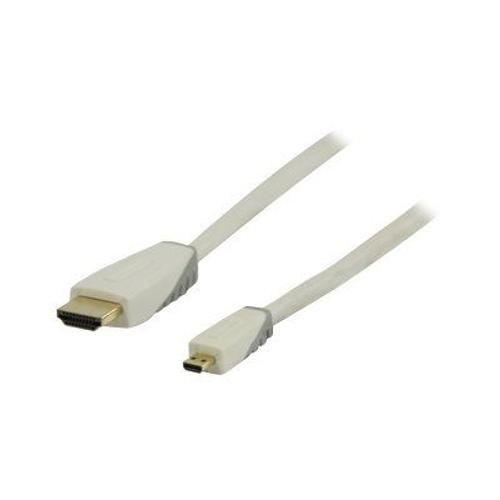 Bandridge High Speed HDMI Cable with Ethernet - Câble HDMI avec Ethernet - HDMI mâle pour 19 pin micro HDMI Type D mâle - 1 m - blanc