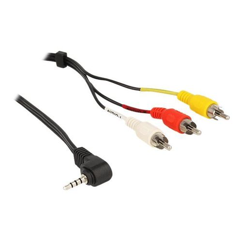 Delock - Câble vidéo/audio - vidéo / audio composite - phono RCA x 3 mâle pour mini jack 4 pôles mâle incliné - 1.5 m - noir