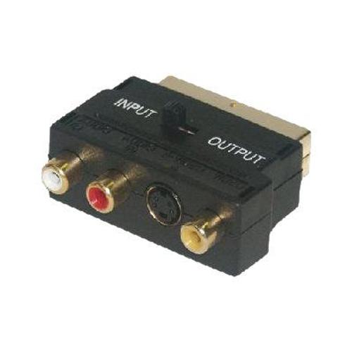 MCL Samar CG-750HQZ - Adaptateur audio/vidéo - S-Vidéo / vidéo composite / audio - SCART mâle pour 4 broches mini-din, phono RCA x 3 femelle
