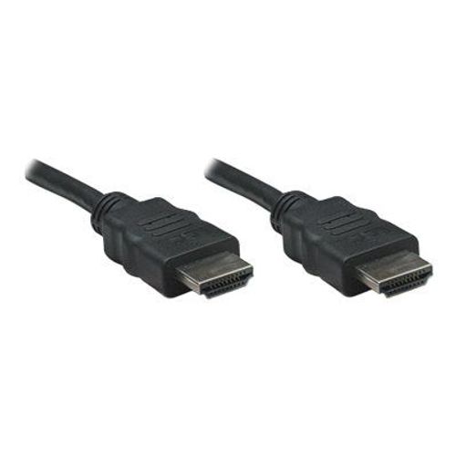 Manhattan HDMI Cable, 4K@30Hz (High Speed), 1.8m, Male to Male, Black, Ultra HD 4k x 2k, Fully Shielded, Gold Plated Contacts, Lifetime Warranty, Polybag - High Speed - câble HDMI - HDMI mâle...