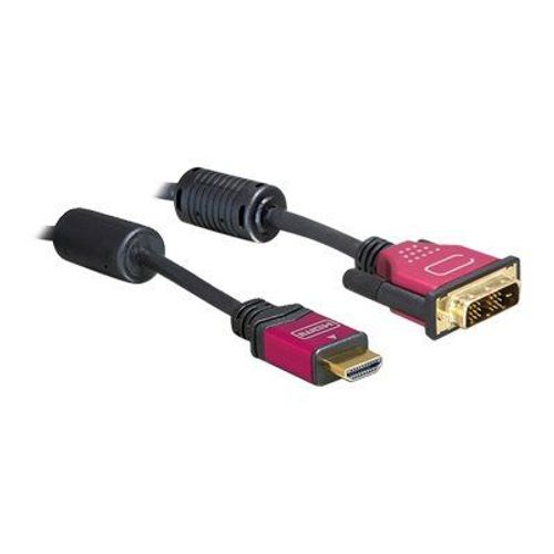 Delock - Câble adaptateur - liaison simple - HDMI mâle pour DVI-D mâle - 5 m