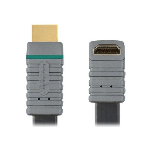 Bandridge Blue Flat High Speed HDMI 270 Angle - Câble HDMI - HDMI (M) pour HDMI (M) - 2 m - blindé - connecteur à 270°
