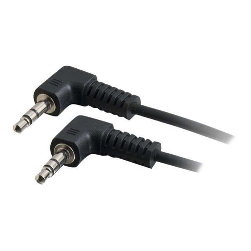 C2G Value Series - Câble audio - mini-phone stereo 3.5 mm mâle pour mini-phone stereo 3.5 mm mâle - 50 cm - blindé - noir - connecteur à 90 °, connecteur coudé