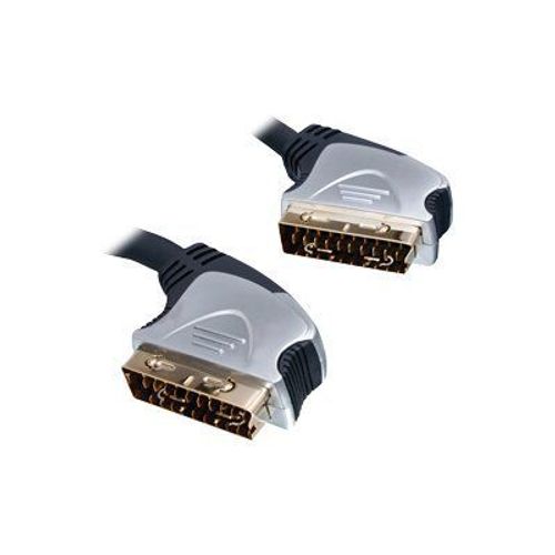 HQ - Câble vidéo/audio - SCART (M) pour SCART (M) - 5 m - double blindage - noir