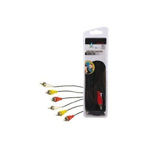 HQ Basic - Câble vidéo/audio - RCA (M) pour RCA (M) - 5 m - noir