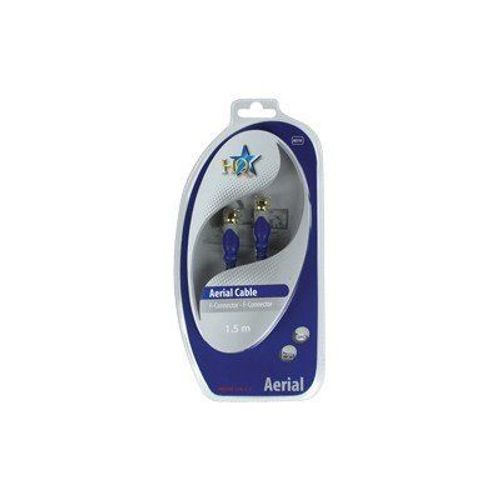 HQ Standard - Câble d'antenne - connecteur F (M) pour connecteur F (M) - 1.5 m - coaxial - blanc
